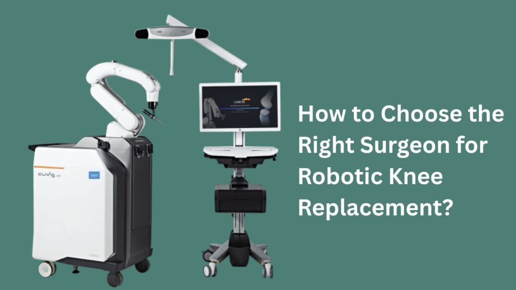 Robotic knee replacement surgical system with robotic arm and monitoring console used in orthopedic surgery