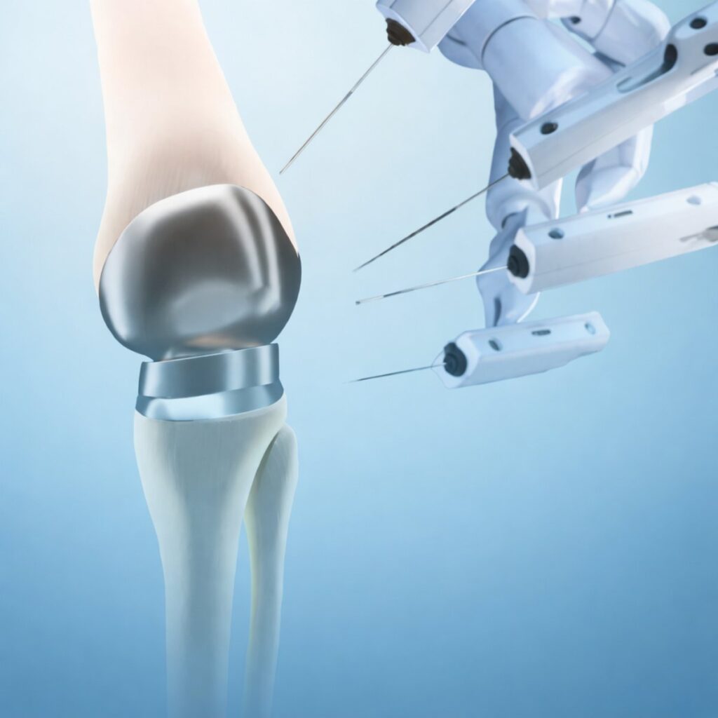 robotic knee replacement illustration